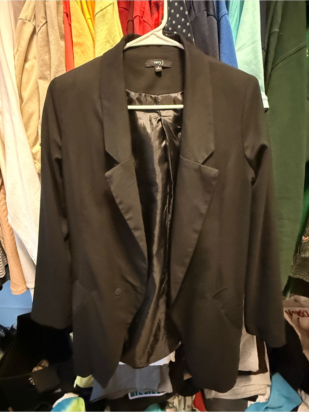 Very J Black Open-Front Women's Blazer